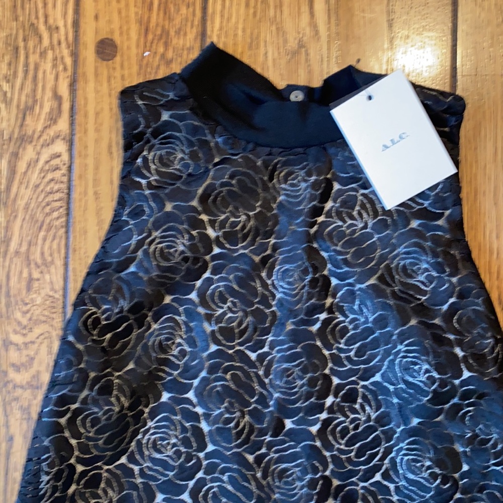 NWT A.L.C. Sid Poly Top in Black & White Size 10 (Style #5693RL) - Picture 4 of 11